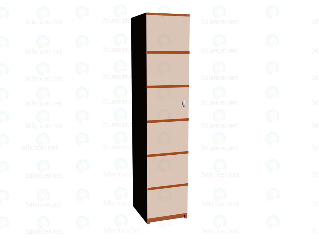 3d model Wardrobe 1 door - preview