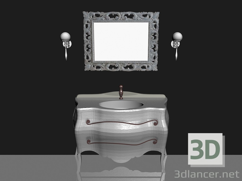 modèle 3D Système modulaire pour salle de bain (composition 1) - preview