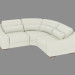 modello 3D divano ad angolo in pelle - anteprima
