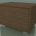 3d model Bedside table with 2 drawers (51, Brushed Steel Feet, Natural Lacquered American Walnut) - preview