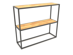 Rack-Konsole rechteckig (HOLZ, 100x30x86, 2 Regale)