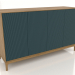 3d model Mueble de TV FARGO con fachadas fresadas 1600x500x950 mm (ola marina, roble natural, opción 3) - vista previa