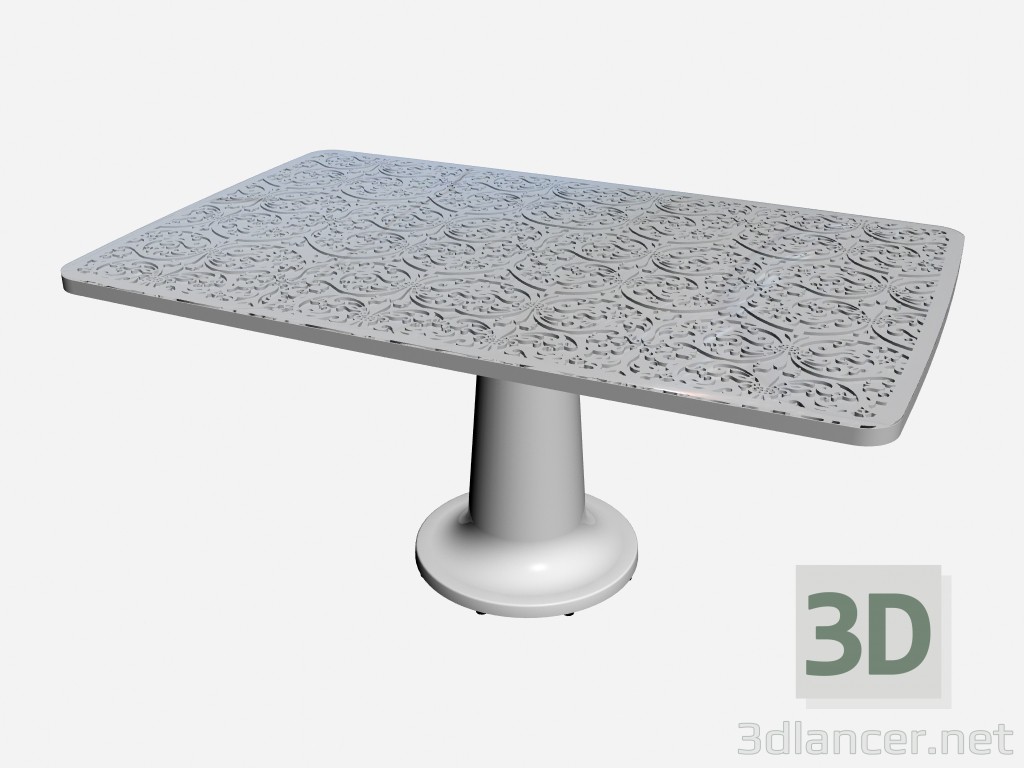 3d model Mesa rectangular de comedor de cristal, mesa de comedor cuadrada 55720 55750 - vista previa