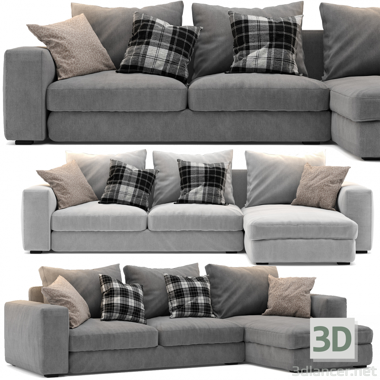 3d KIVIK SOFA RANGE модель купить - ракурс