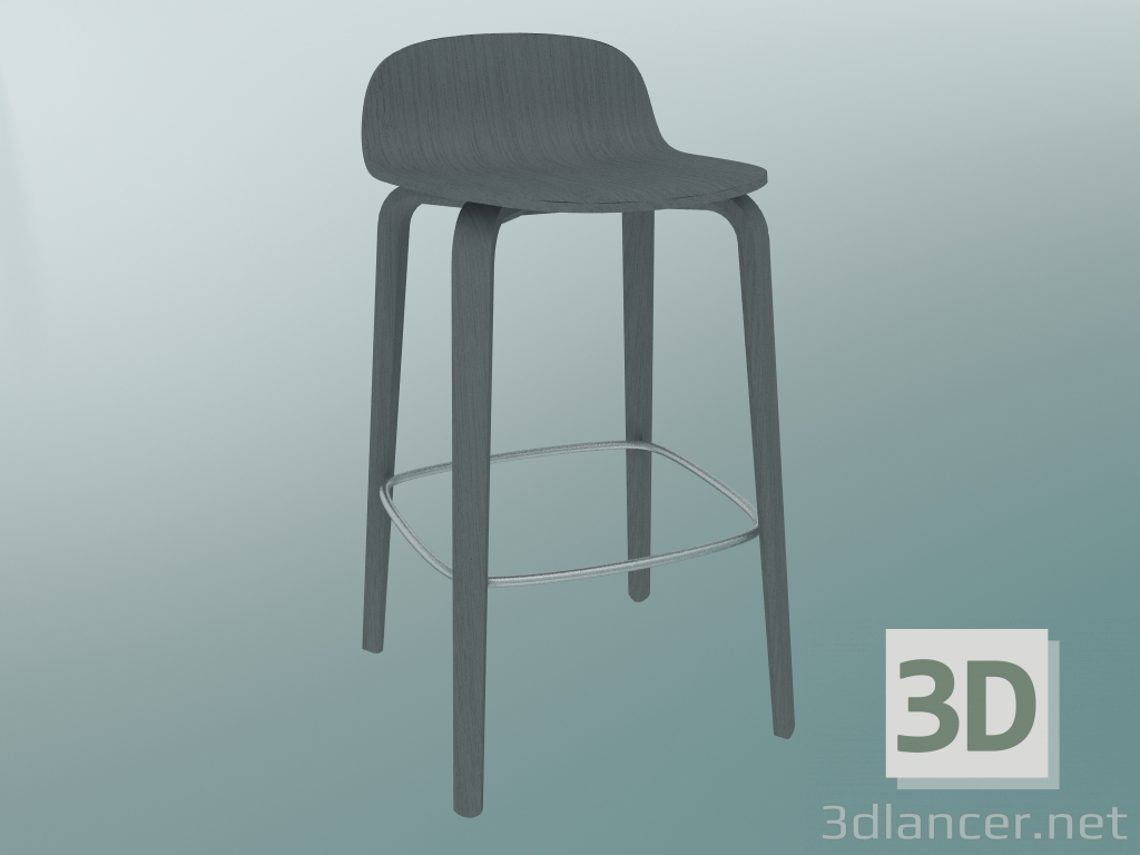 3d model Bar stool Visu (H 65 cm, Gray) - preview