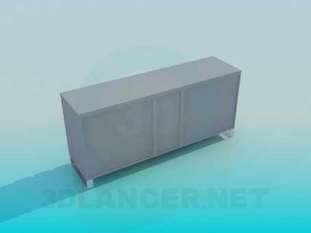 3d model Chest of drawers with open shelf - preview 3d model Chest of drawers with open shelf - preview