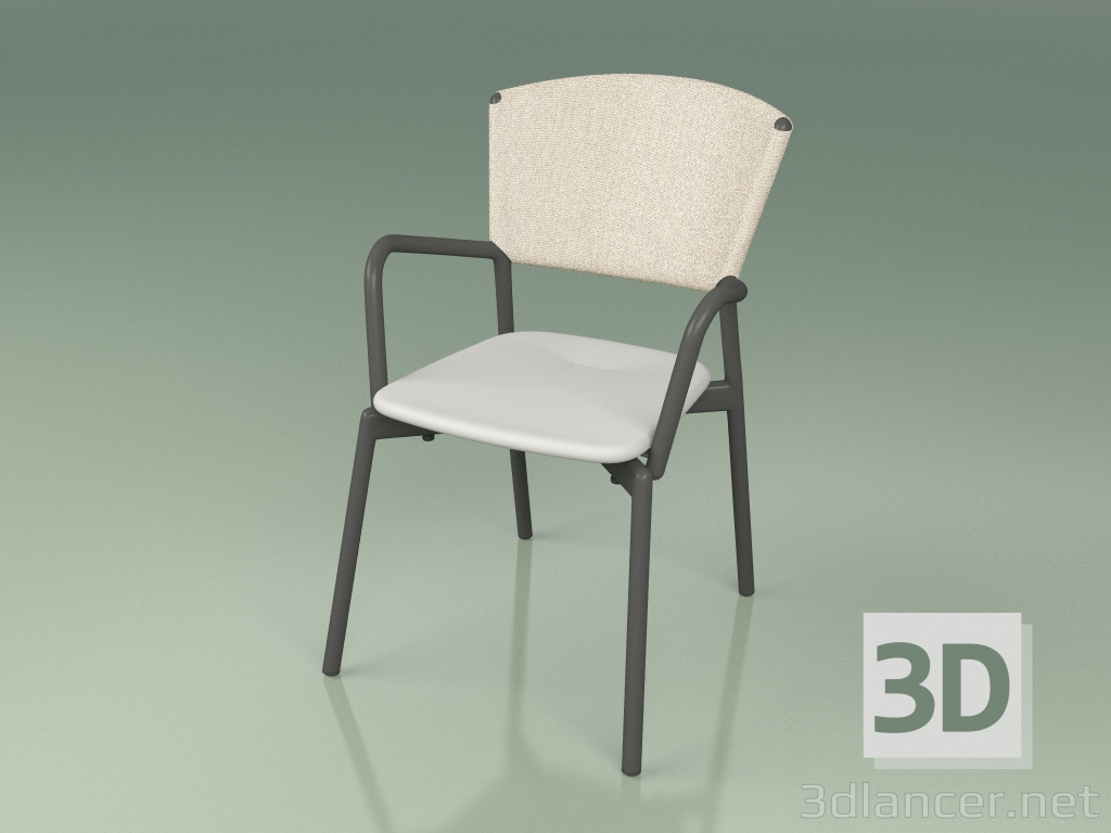 modello 3D Sedia 021 (Metallo Fumo, Sabbia, Resina Poliuretanica Grigio) - anteprima