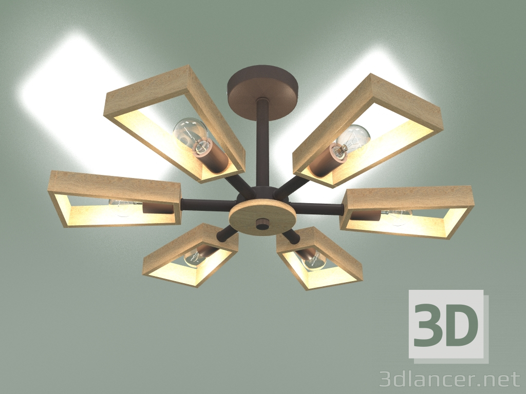 modello 3D Lampadario a soffitto 70056-6 (caffè) - anteprima