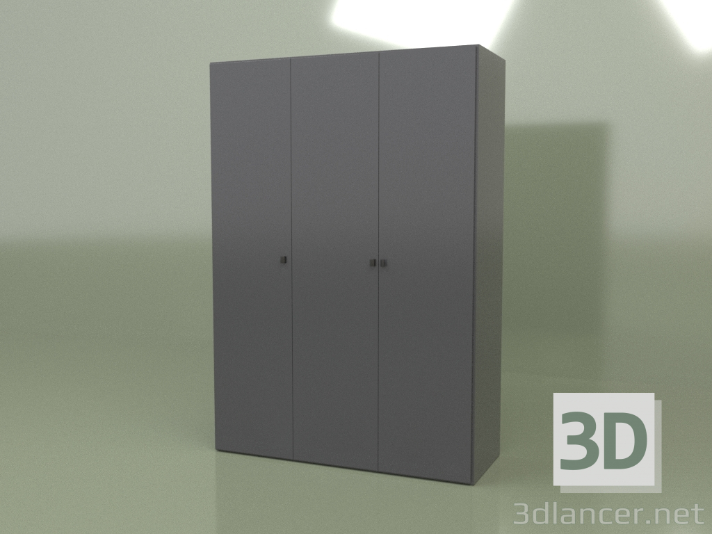 3D modeli Gardırop 3 kapaklı GL 130 (Antrasit) - önizleme