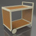 modello 3D Carrello di servizio con struttura in alluminio in legno artificiale (Oro) - anteprima