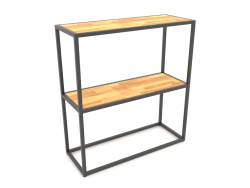 Rack-console rectangulaire (BOIS, 80x30x86, 2 étagères)