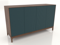 TV stand FARGO with milled facades 1600x500x950 mm (sea wave, tobacco oak, option 3)