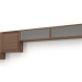 3d model Wall cabinet, walnut veneer finish F (270x25x80 cm) - preview
