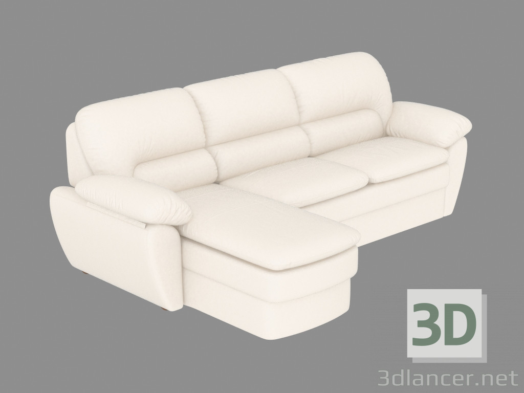 3D Modell Modulares Sofa Leder-Schlaf - Vorschau