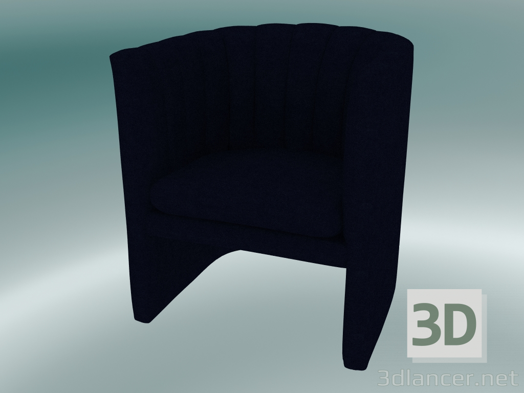 modello 3D Mocassino per poltrona (SC23, H 75cm, 65x70cm, Velvet 9 Midnight) - anteprima