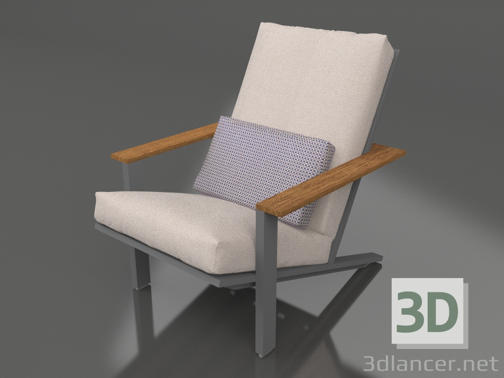 3D Modell Club-Loungesessel (Anthrazit) - Vorschau
