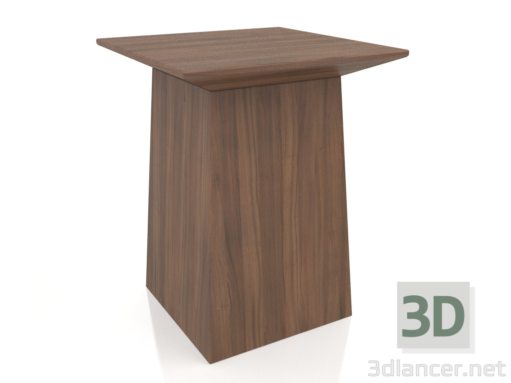 3 डी मॉडल साइड टेबल, अखरोट लिबास फिनिश F (39x39x50 सेमी) - पूर्वावलोकन