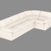 modèle 3D Canapé d'angle en cuir de lit - preview