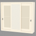 3d model 2-door wardrobe with artificial leather insert - preview