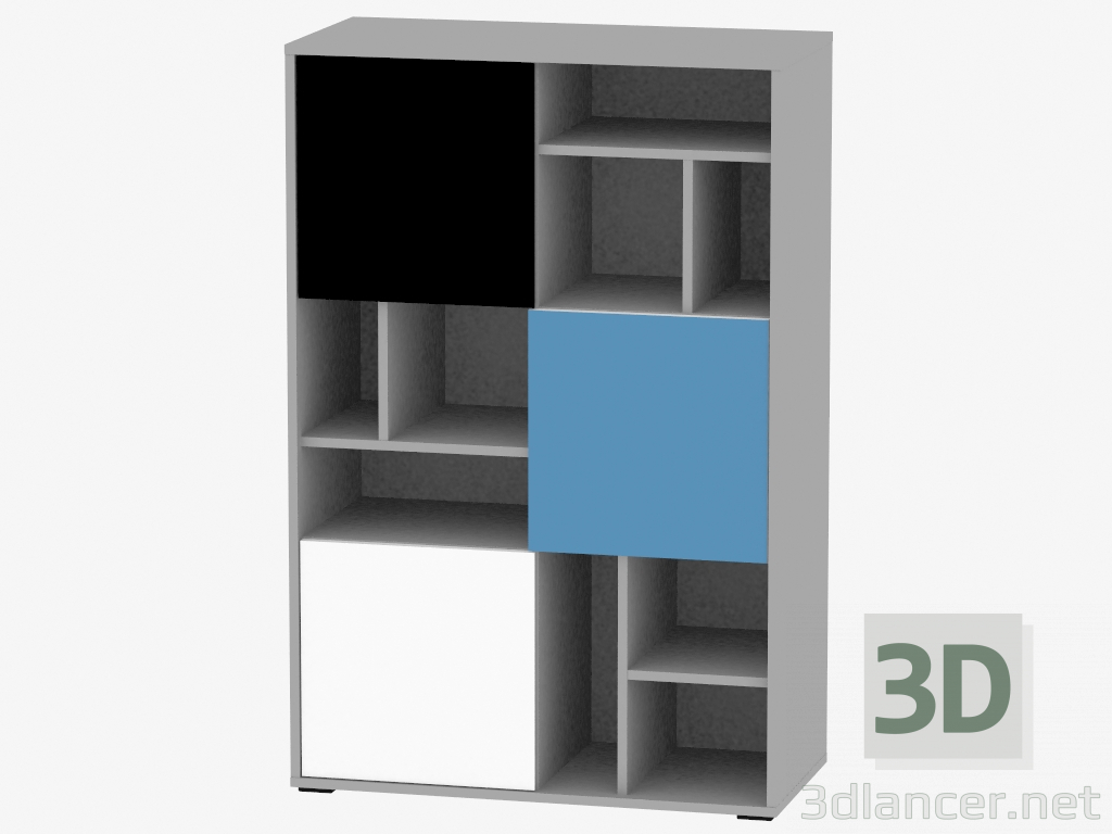 3d модель Шкаф книжный 3D (TYPE LASR02) – превью