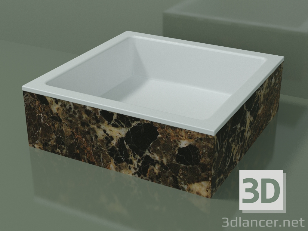 3D modeli Tezgah üstü lavabo (01R121301, Emperador M06, L 48, P 48, H 16 cm) - önizleme