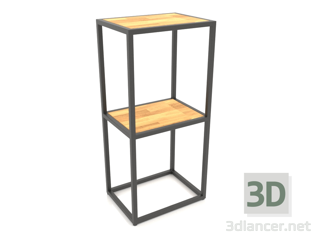 modèle 3D Rack-console rectangulaire (BOIS, 40x30x86, 2 étagères) - preview