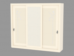Two-door wardrobe with an insert of artificial leather (with a picture)