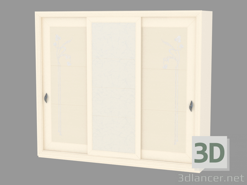 3d model 2 puerta del armario con un inserto de cuero artificial (con dibujos) - vista previa