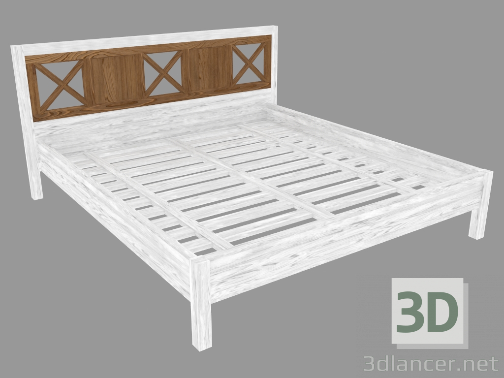 3d model Double bed (PRO.095096.XX 201x100x210cm mattress 180) - preview