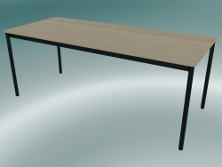 Base de table rectangulaire 190x80 cm (Chêne, Noir)