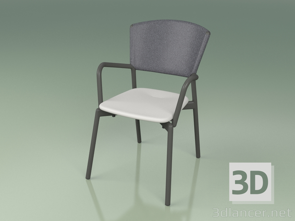 3d model Silla 021 (Metal Ahumado, Gris, Resina de Poliuretano Gris) - vista previa