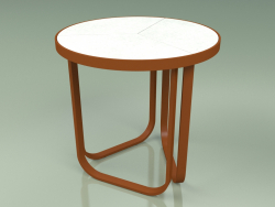 Tavolino 008 (Metallo Ruggine, Gres Smaltato Ghiaccio)