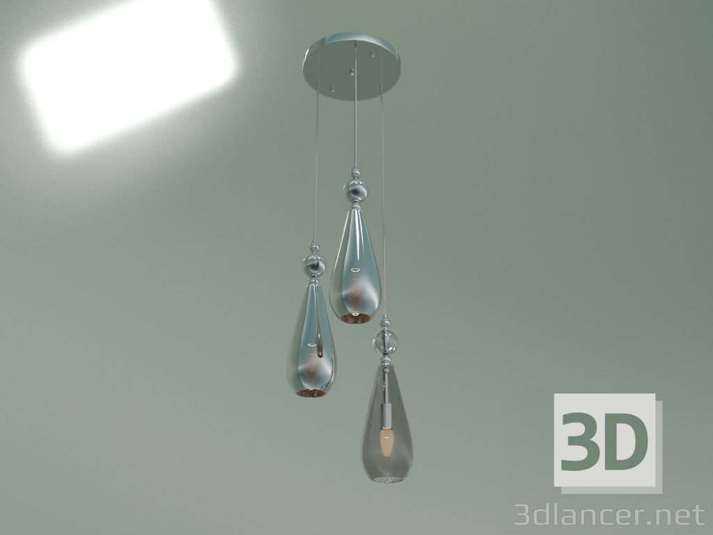 modello 3D Lampada a sospensione 50202-3 (cromo) - anteprima