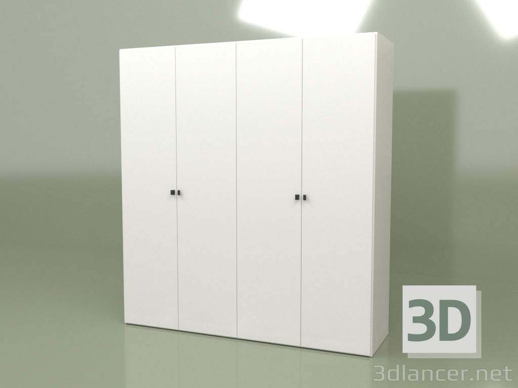 3D modeli 4 kapaklı gardırop GL 140 (Beyaz) - önizleme