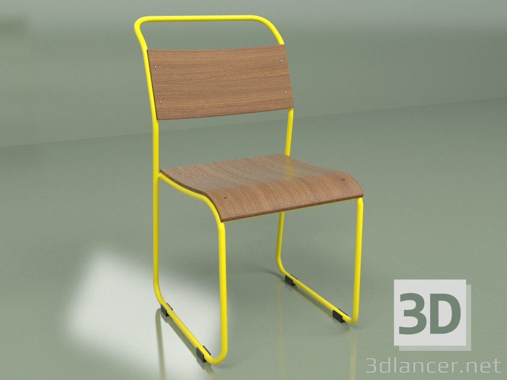Modelo 3d Chair Church (amarelo fosco) - preview