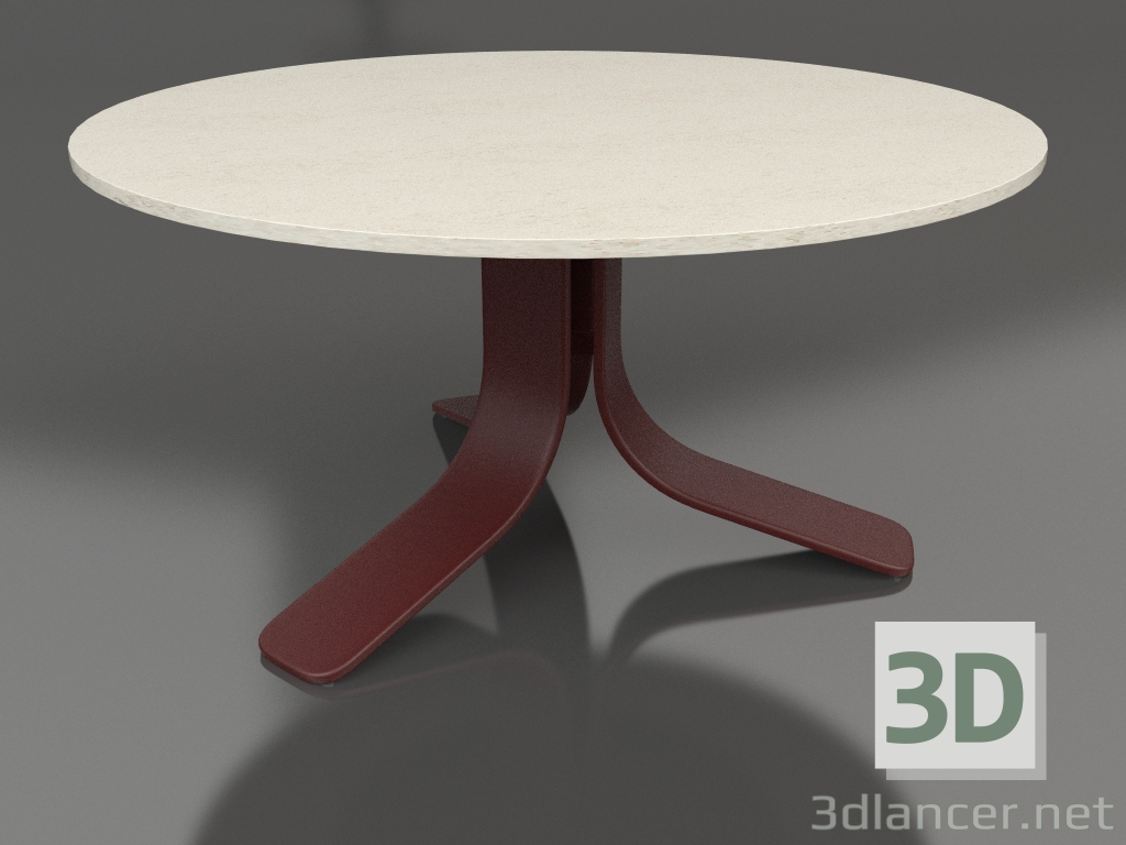 modello 3D Tavolino Ø80 (Rosso vino, DEKTON Danae) - anteprima