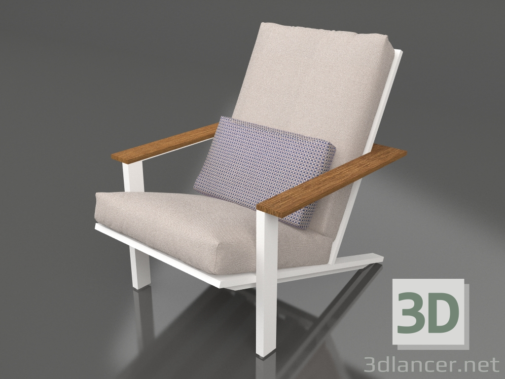 modèle 3D Fauteuil lounge club (Blanc) - preview