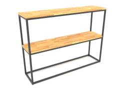 Rack-consolle rettangolare (PAVIMENTO IN LEGNO, 120x30x86, 2 ripiani)