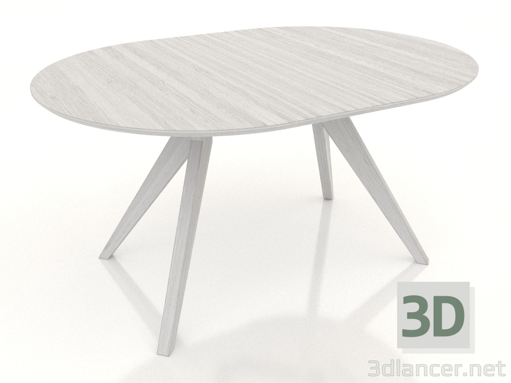 modello 3D Tavolo da pranzo pieghevole 1400x1000 mm (bianco RAL 9010) - anteprima