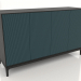 Modelo 3d Móvel de TV FARGO com fachadas fresadas 1600x500x950 mm (onda do mar, carvalho preto, opção 3) - preview