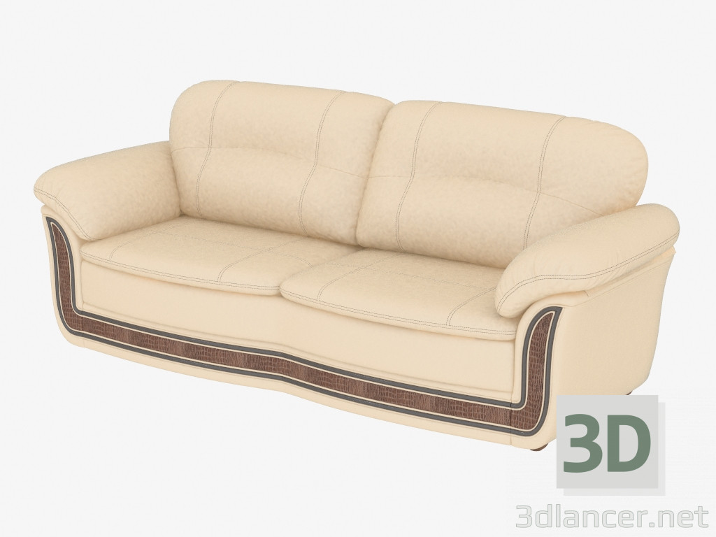 3 डी मॉडल चमड़े के सोफे डबल - पूर्वावलोकन