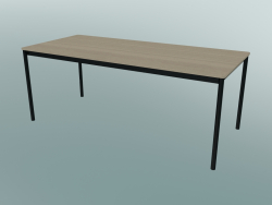 Base de table rectangulaire 190x85 cm (Chêne, Noir)