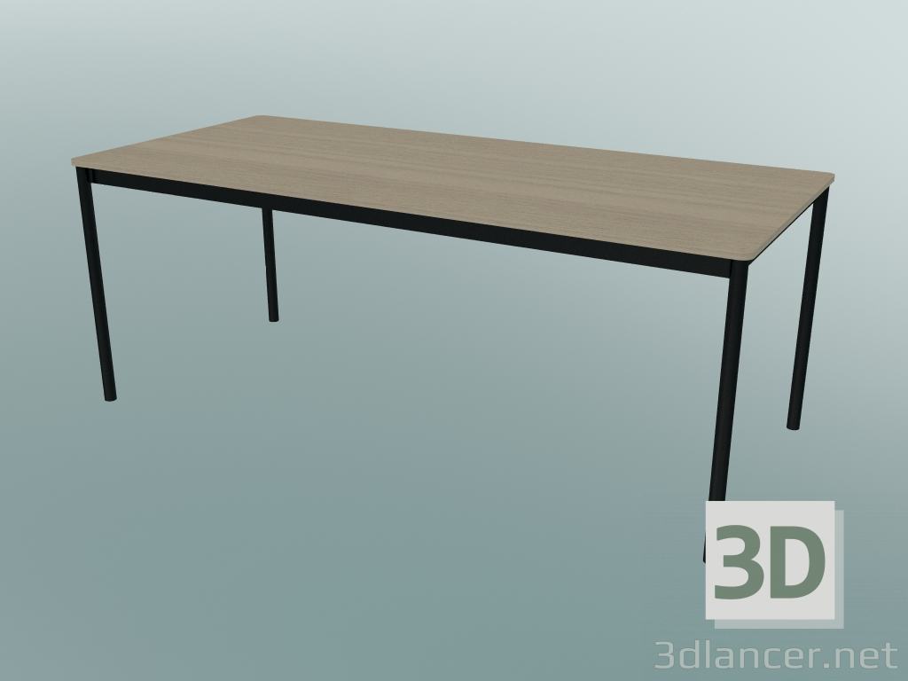 modello 3D Tavolo rettangolare Base 190x85 cm (Rovere, Nero) - anteprima