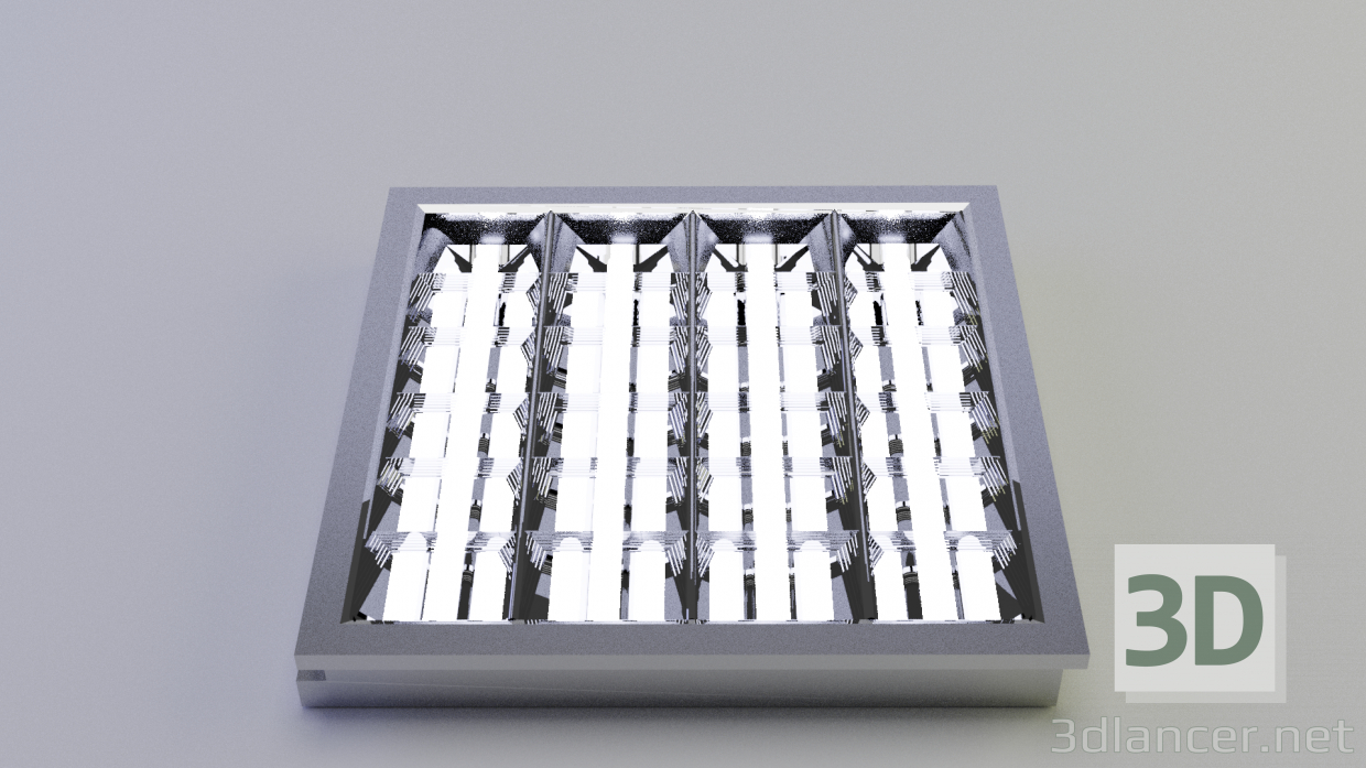 3d Светодиодный светильник с зеркальной экранирующей решеткой ЛВО-4Х18 - ЛТКО модель купить - ракурс