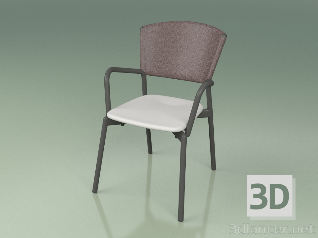 modello 3D Poltrona 021 (Metallo Fumé, Marrone, Resina Poliuretanica Grigio) - anteprima