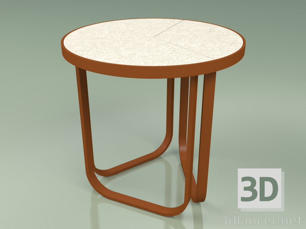 modello 3D Tavolino 008 (Metallo Ruggine, Gres Avorio) - anteprima