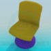 3d model A chair on the stem with round pillar - preview