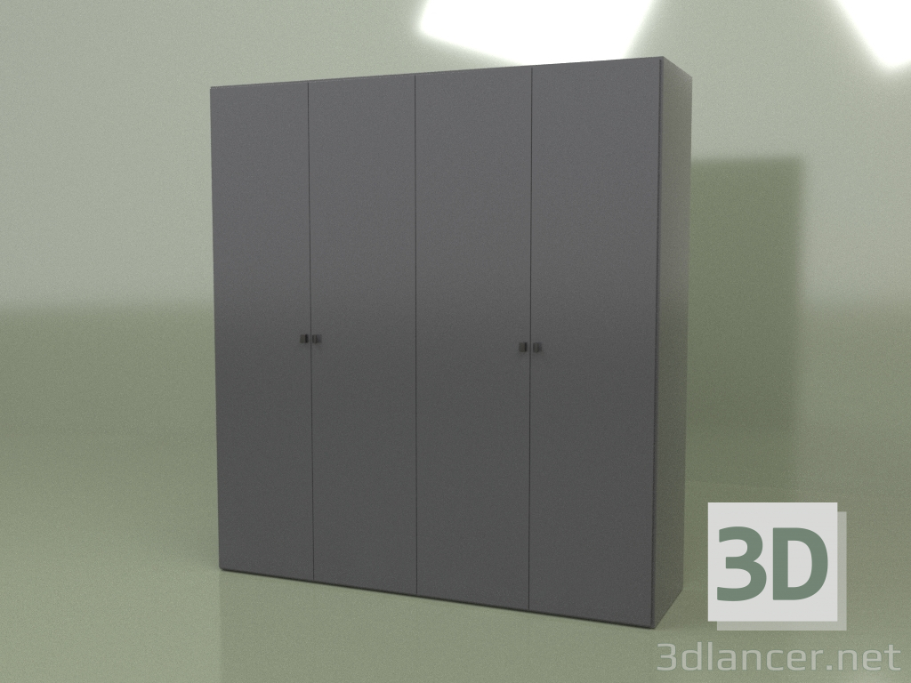 3D Modell Kleiderschrank 4 Türen GL 140 (Anthrazit) - Vorschau