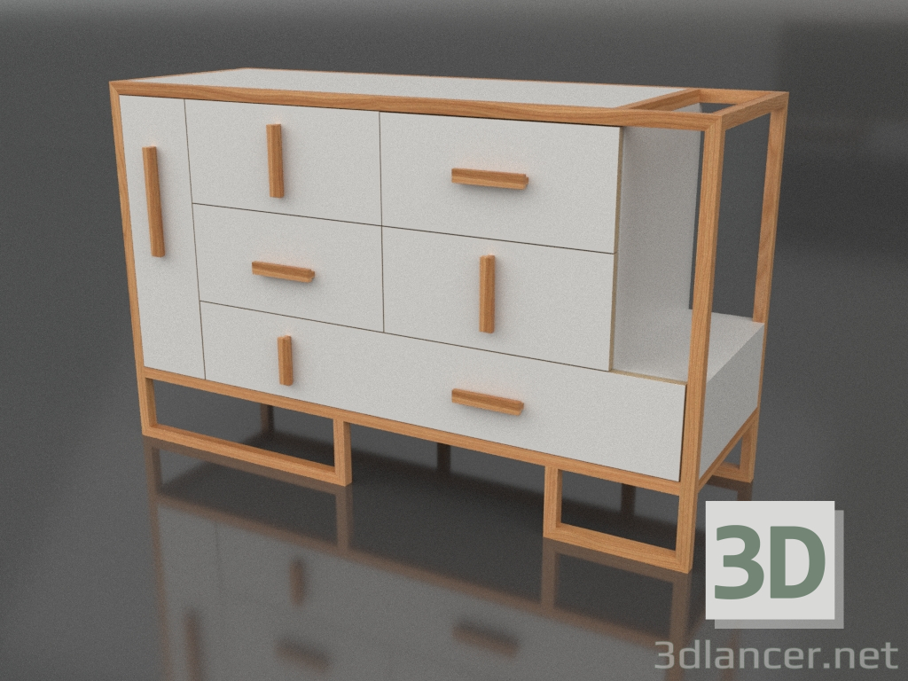 modèle 3D Commode BURGAN 1300x475x800 mm - preview modèle 3D Commode BURGAN 1300x475x800 mm - preview