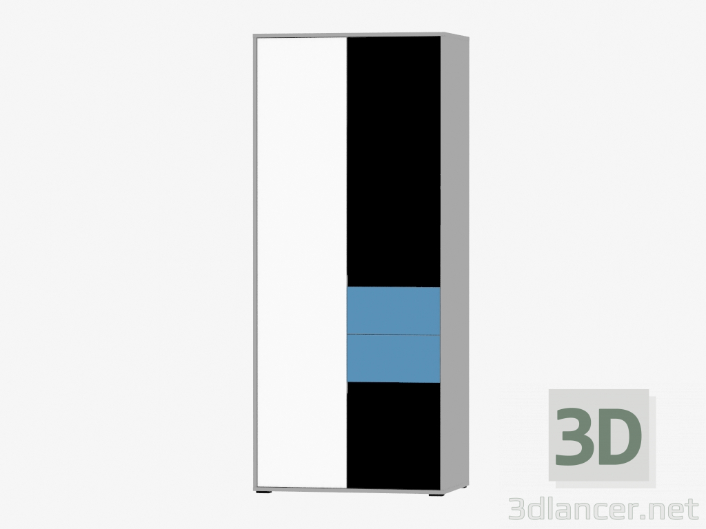 3D Modell Schrank Kleiderschrank 3D-2S (TYP LASS01) - Vorschau
